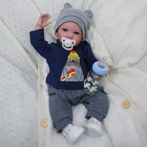 Other - 🆕19inch Soft Cloth Body Newborn Baby Poseable Limbs Luca Doll Baby Boy